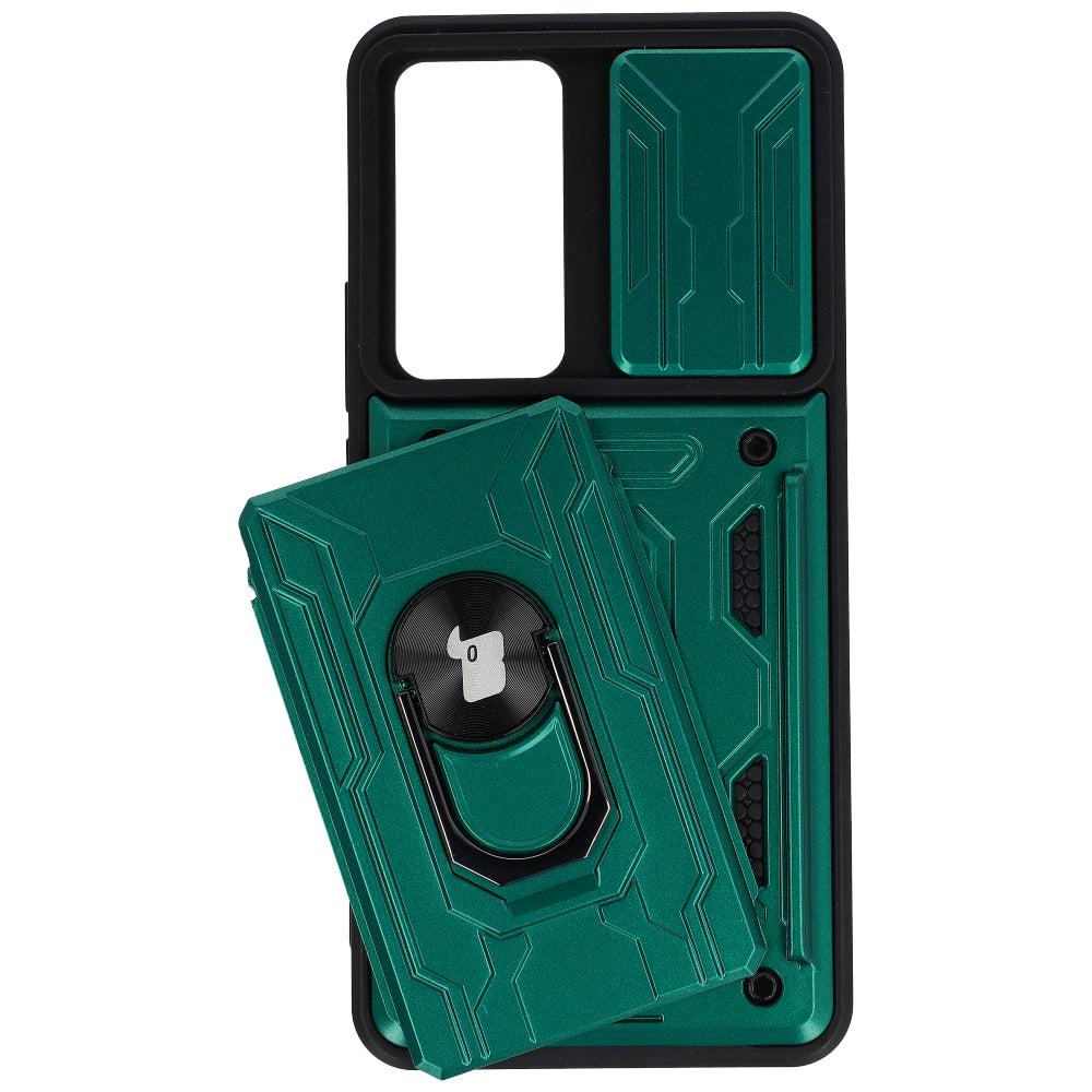 Schutzhülle Bizon Case Camshield Card Slot Ring für Xiaomi 12T, Grün