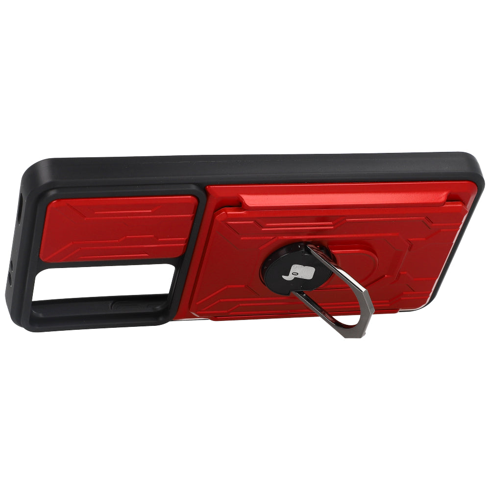 Schutzhülle Bizon Case Camshield Card Slot Ring für Xiaomi 12T, Rot