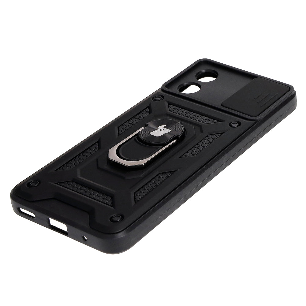 Schutzhülle Bizon Case CamShield Ring für Motorola Moto E13 5G, Schwarz