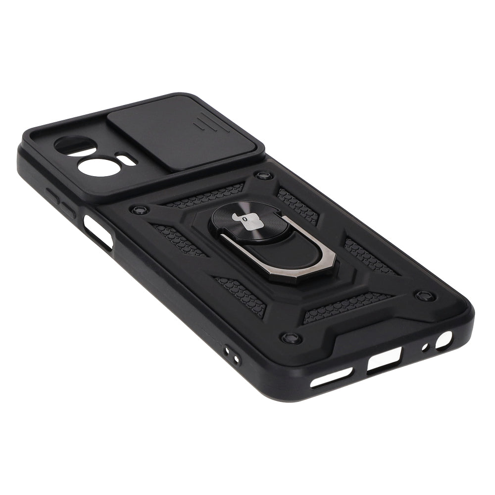 Schutzhülle Bizon Case CamShield Ring für Motorola Moto G73 5G, Schwarz