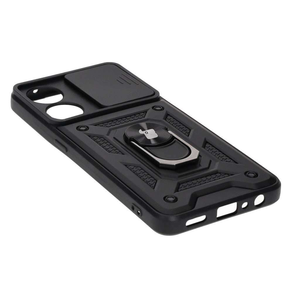 Schutzhülle Bizon Case CamShield Ring für Oppo Reno 8T 4G, Schwarz