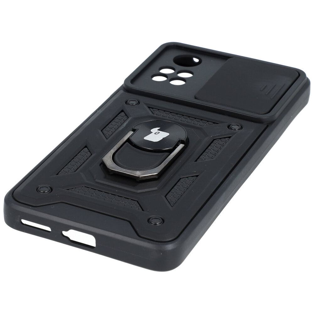Schutzhülle Bizon Case CamShield Ring für Xiaomi Poco X4 Pro 5G, Schwarz