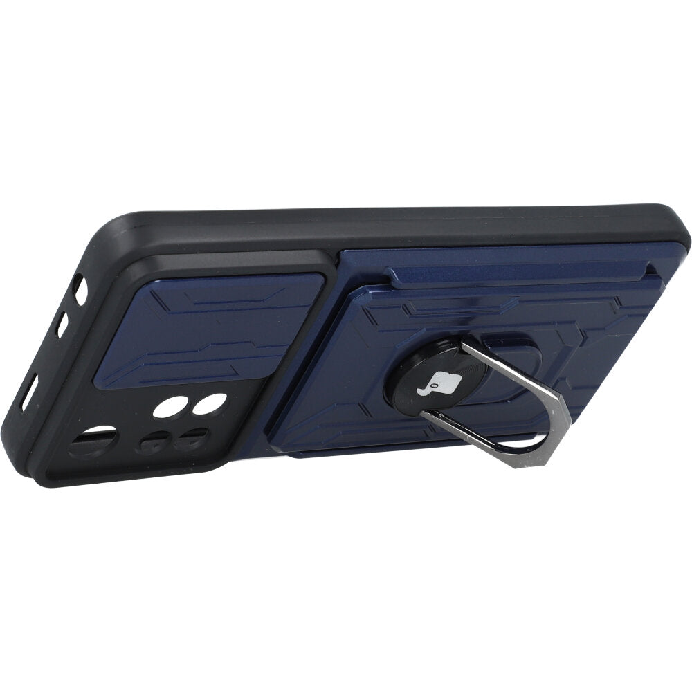 Schutzhülle Bizon Case CamShield Card Slot Ring für Xiaomi Redmi Note 11 Pro+ 5G, Dunkelblau