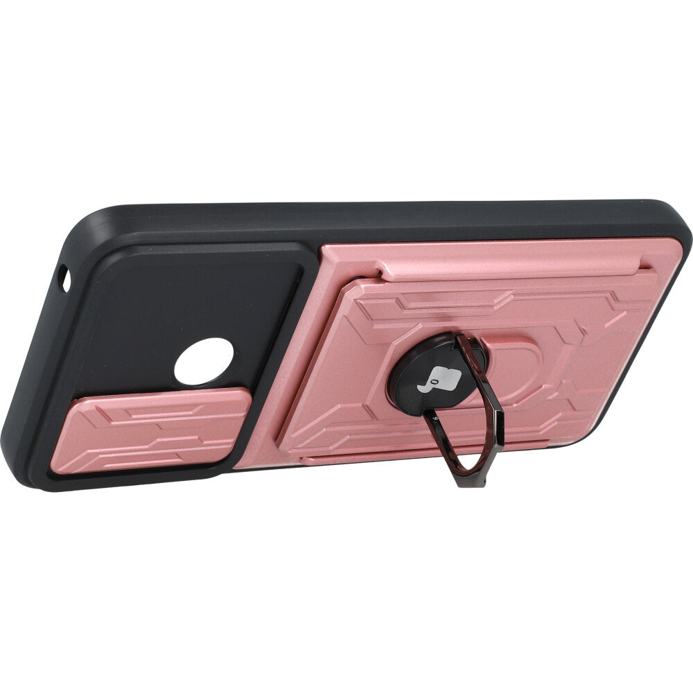 Schutzhülle Bizon Case CamShield Card Slot Ring für Xiaomi Redmi 10C, Rosa