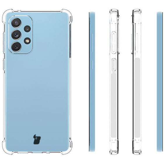 Schutzhülle + 2x Glas + Kameraschutz Bizon Case Clear Pack für Galaxy A73 5G, Transparent