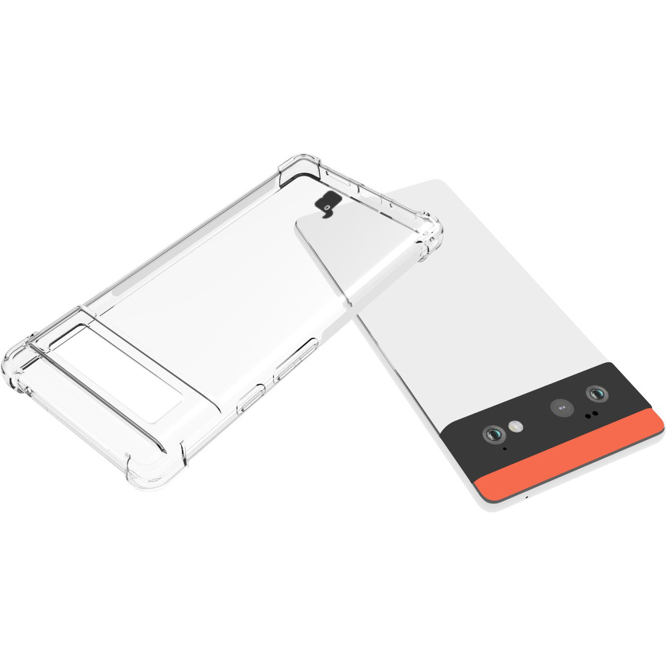 Schutzhülle + 2x Glas + Kameraschutz Bizon Case Clear Pack für Google Pixel 6, Transparent