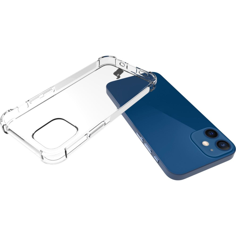 Schutzhülle + 2x Glas + Kameraschutz Bizon Case Clear Pack für iPhone 12 Mini, Transparent