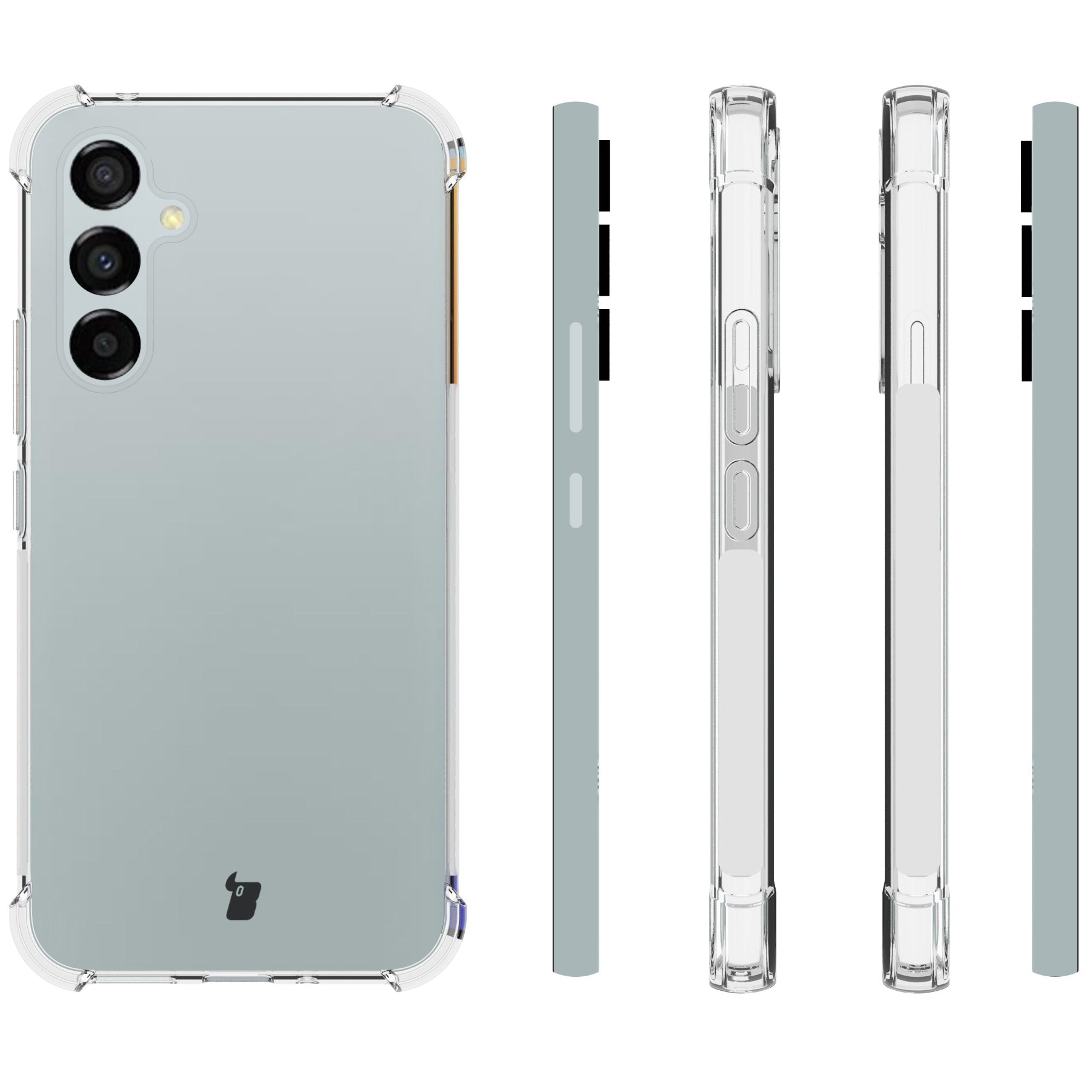 Schutzhülle + 2x Glas + Kameraschutz Bizon Case Clear Pack für Samsung Galaxy A54 5G, Transparent