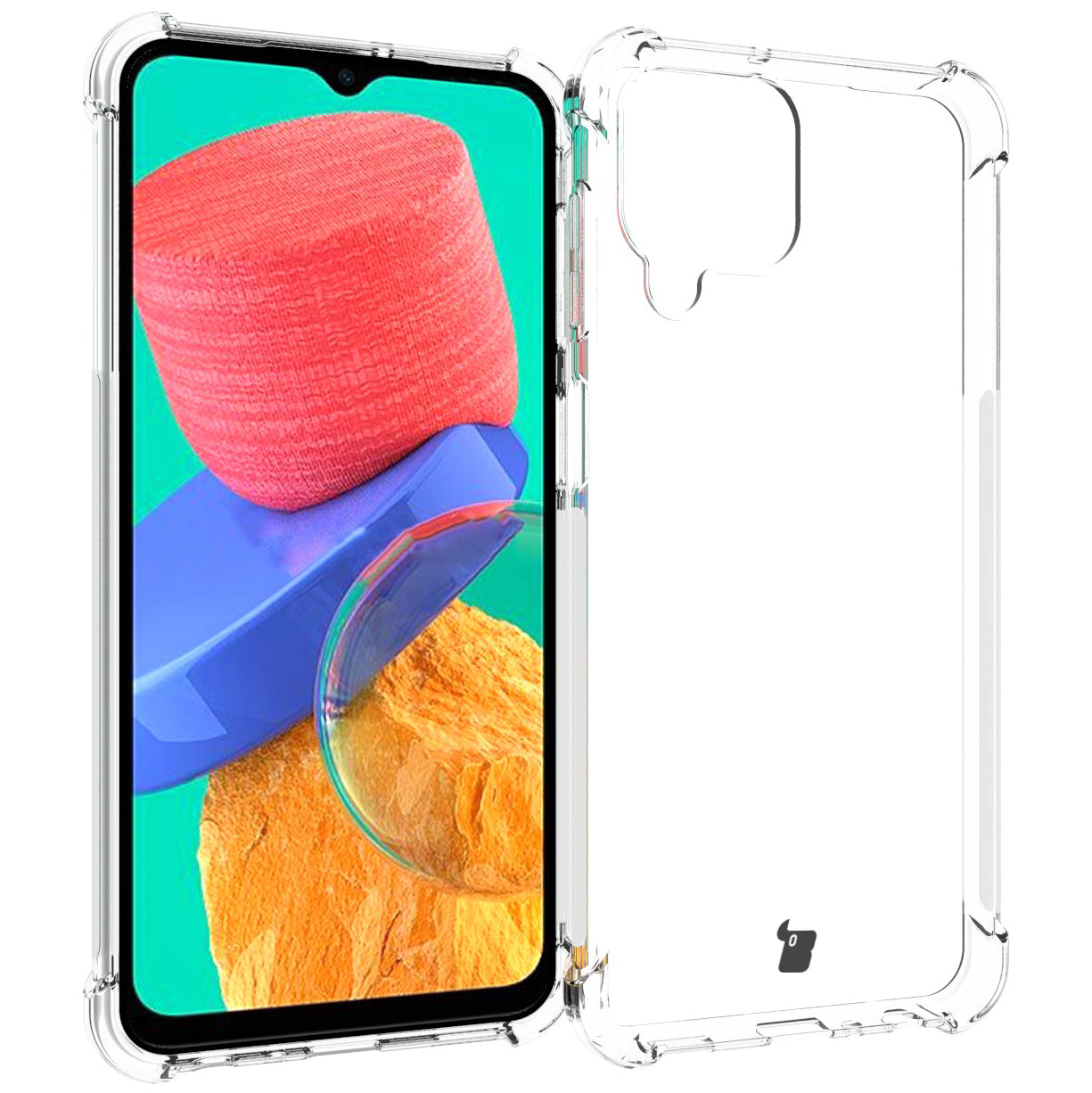 Schutzhülle + 2x Glas + Kameraschutz Bizon Case Clear Pack für Galaxy M33 5G, Transparent