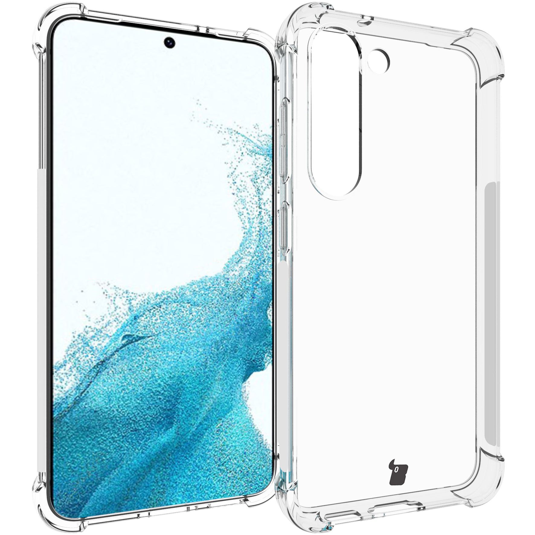 Schutzhülle + 2x Glas + Kameraschutz Bizon Case Clear Pack für Galaxy S23, Transparent