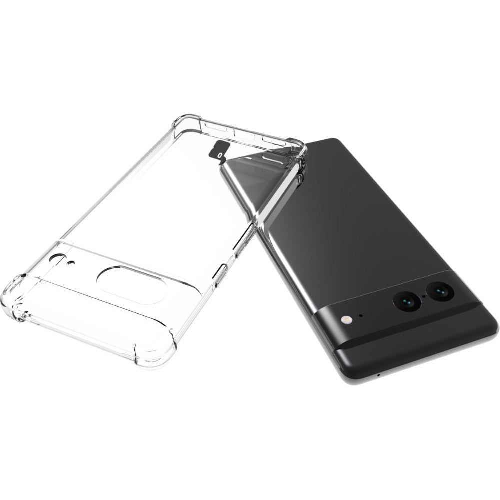 Schutzhülle + 2x Glas Bizon Case Clear Pack für Google Pixel 7, Transparent
