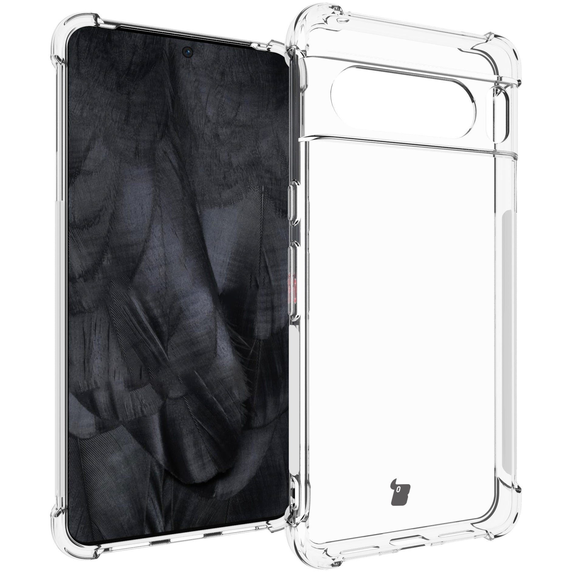Schutzhülle + 2x Glas Bizon Case Clear Pack für Google Pixel 8 Pro, Transparent