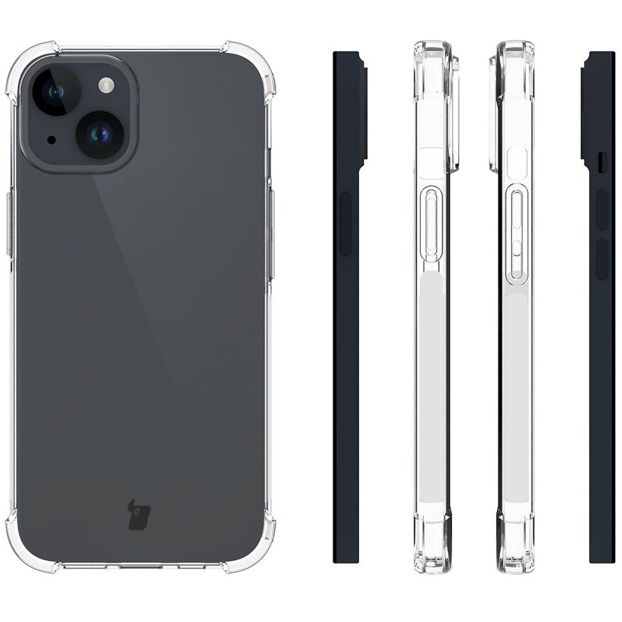 Schutzhülle Bizon Case Clear Pack für iPhone 15, Transparent