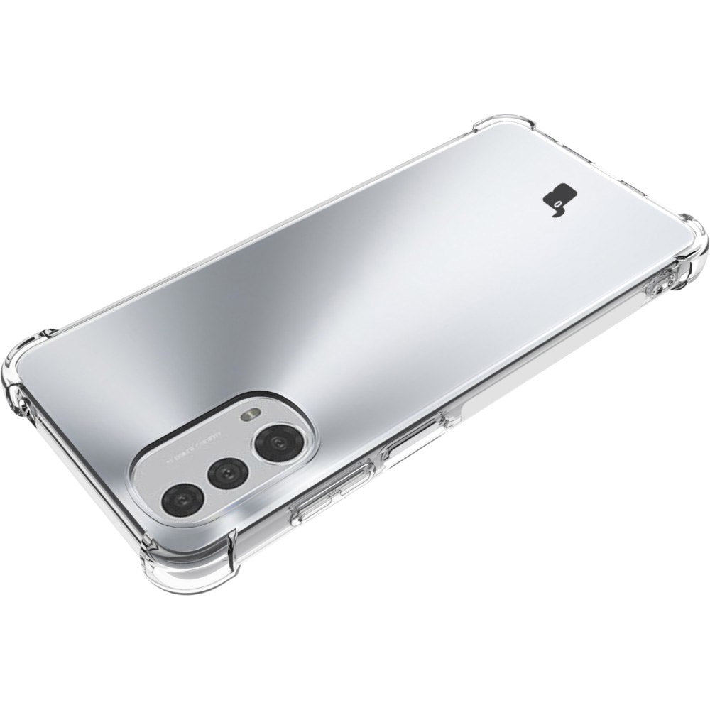 Schutzhülle + 2x Glas + Kameraschutz Bizon Case Clear Pack für Motorola Moto E32/E32S, Transparent