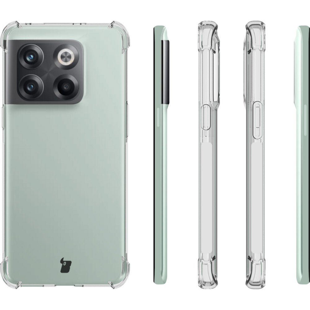 Schutzhülle + 2x Glas Bizon Case Clear Pack für OnePlus 10T, Transparent