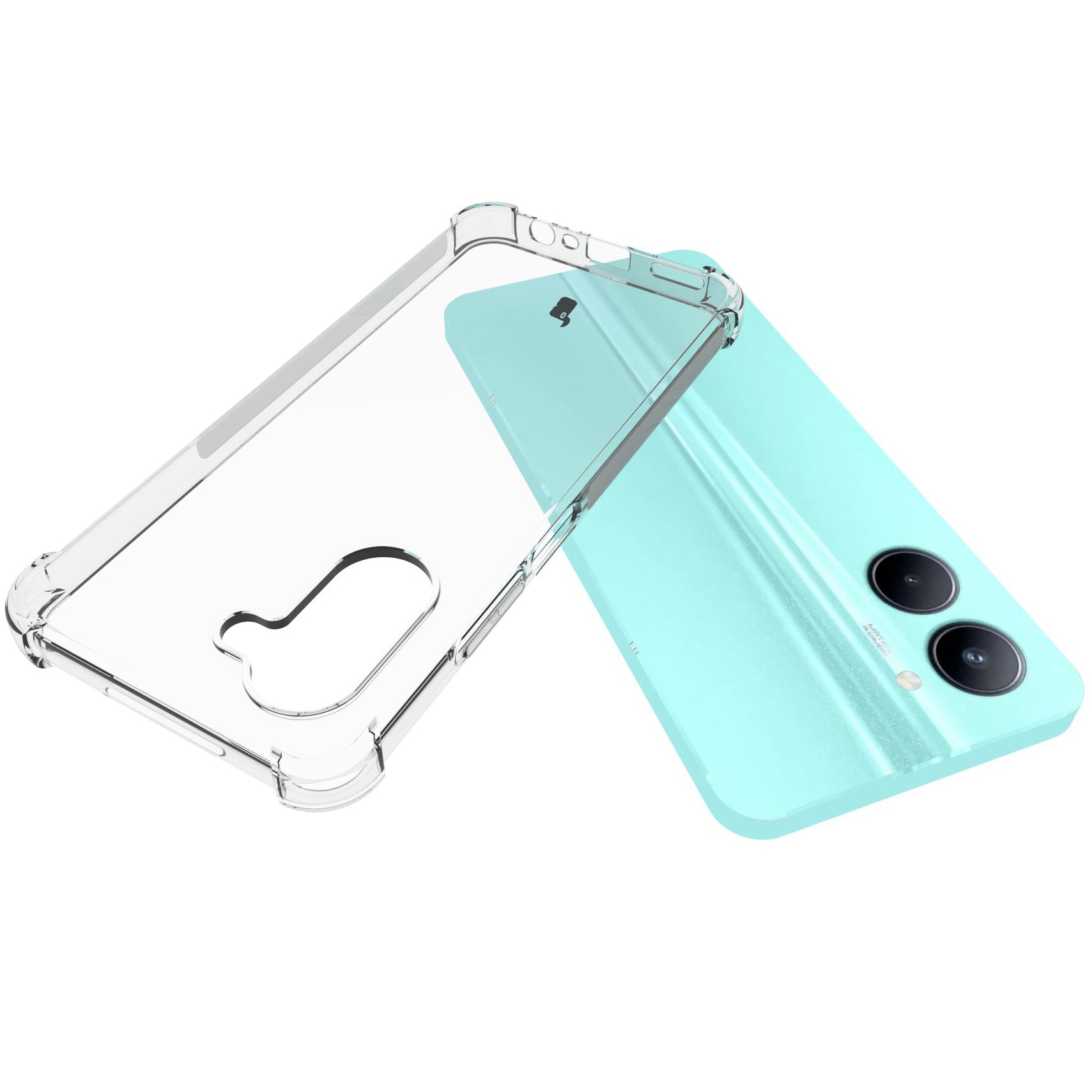 Schutzhülle + 2x Glas Bizon Case Clear Pack für Realme C33, Transparent