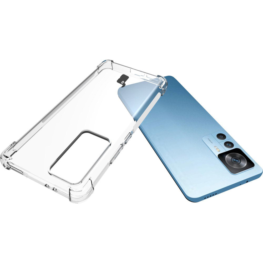 Schutzhülle + 2x Glas + Kameraschutz Bizon Case Clear Pack für Xiaomi 12T, Transparent