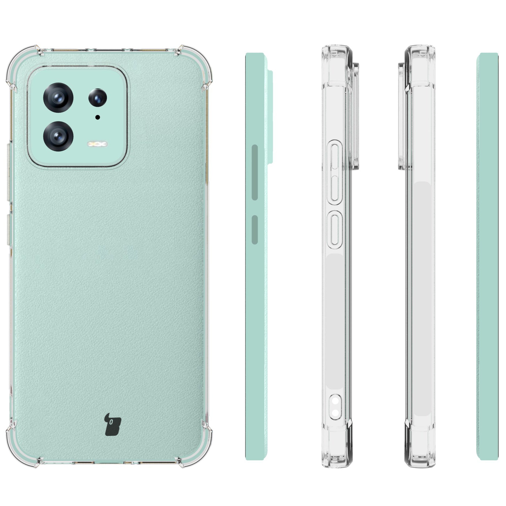 Schutzhülle + 2x Glass + Kameraschutz Bizon Case Clear Pack für Xiaomi 13, Transparent
