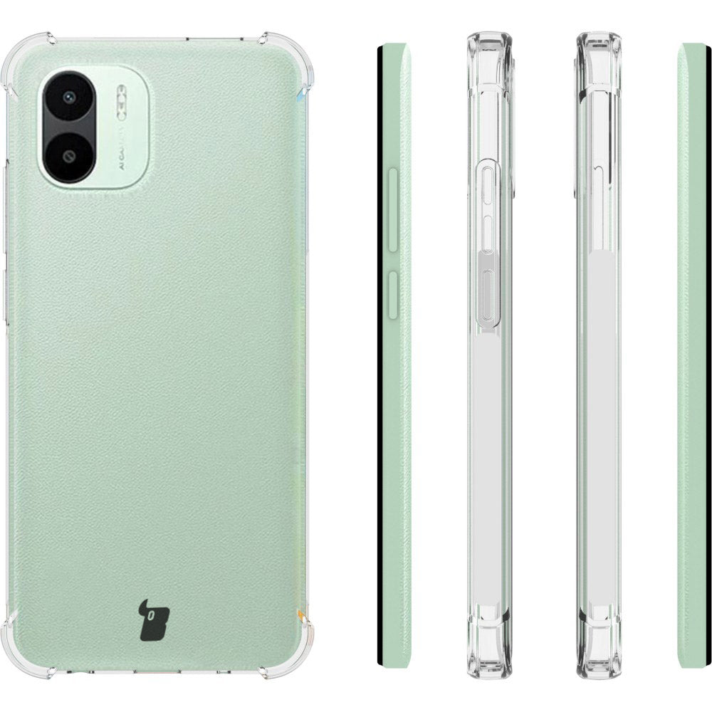 Schutzhülle + 2x Glas + Kameraschutz Bizon Case Clear Pack für Xiaomi Redmi A1, Transparent