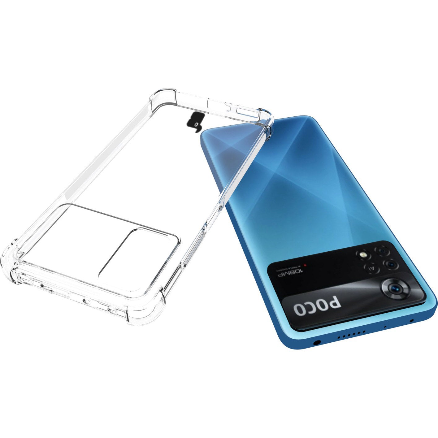 Schutzhülle + 2x Glas Bizon Case Clear Pack für Xiaomi Poco X4 Pro 5G, Transparent
