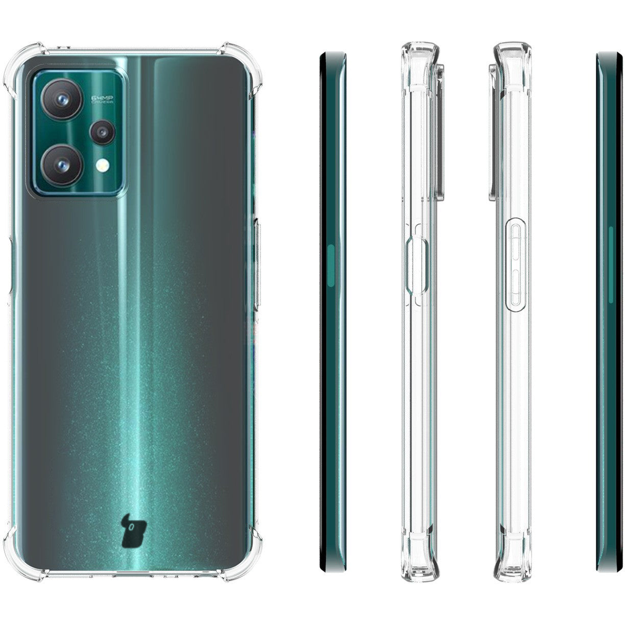 Schutzhülle + 2x Glas Bizon Case Clear Pack für Realme 9 Pro, Transparent