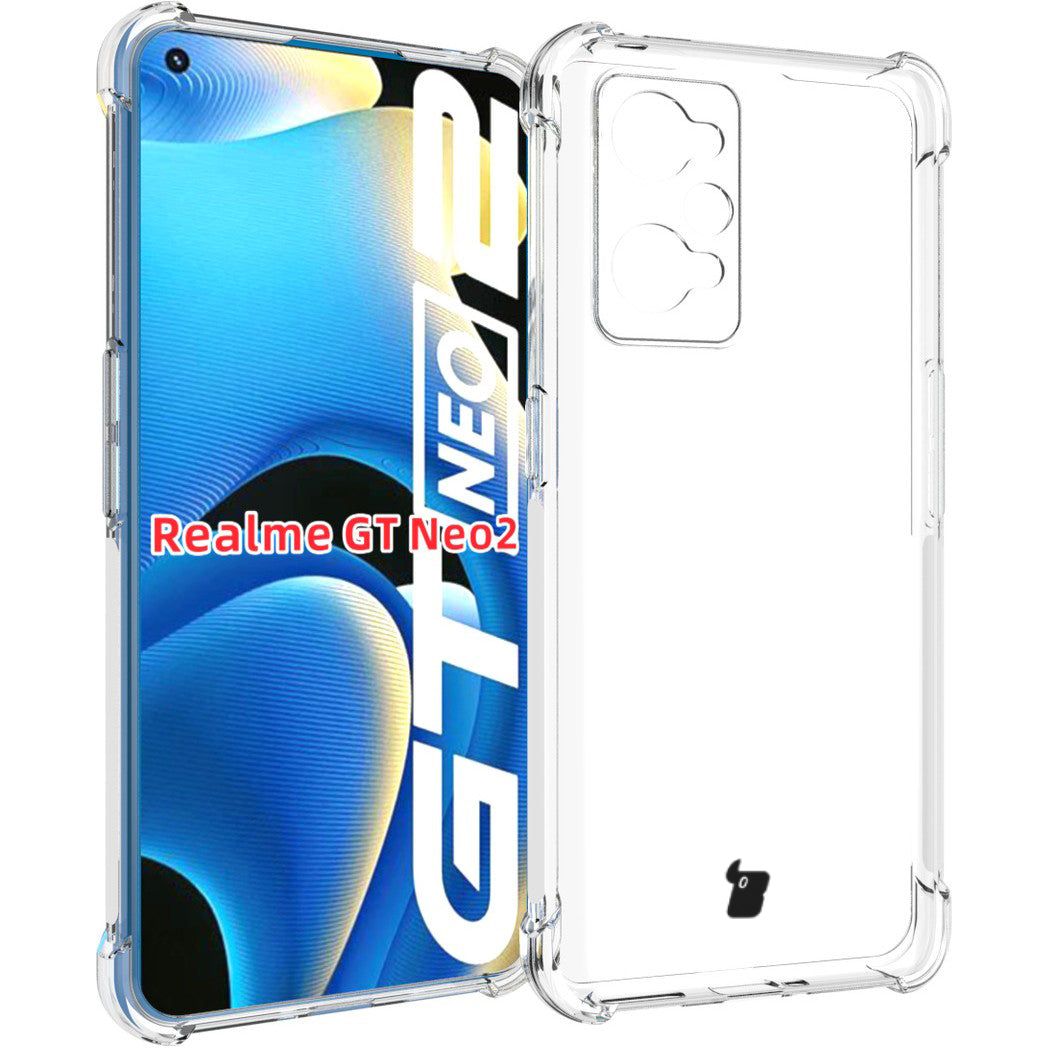 Schutzhülle + 2x Glas Bizon Case Clear Pack für Realme GT2 / GT Neo 2 / Realme GT Neo 3T, Transparent