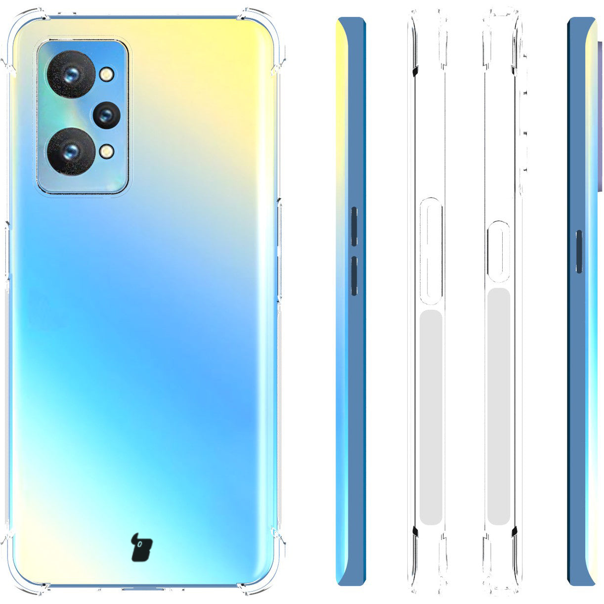 Schutzhülle + 2x Glas Bizon Case Clear Pack für Realme GT2 / GT Neo 2 / Realme GT Neo 3T, Transparent