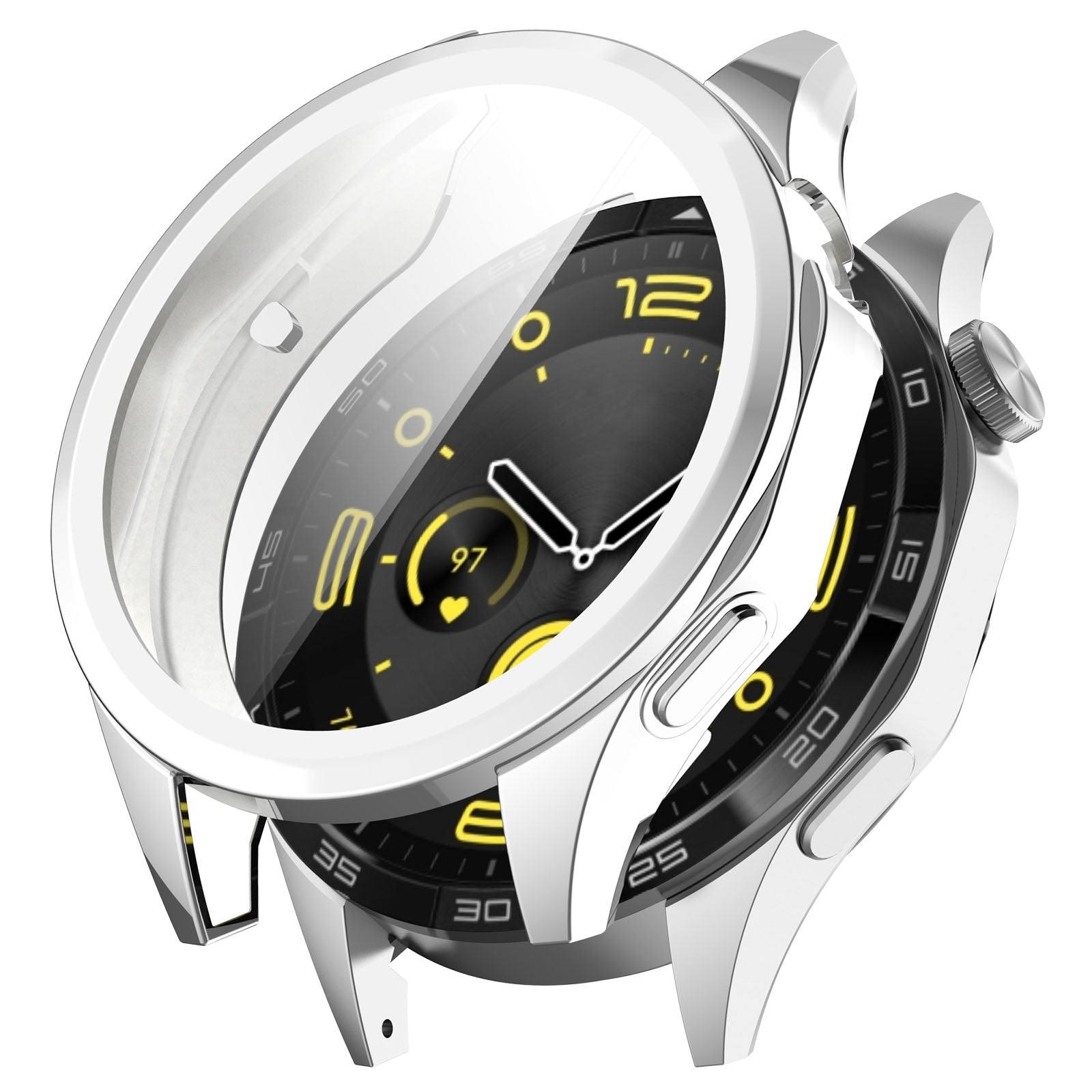 Schutzhülle Bizon Case Watch Felipe für Huawei Watch GT 4 46 mm, Silbern