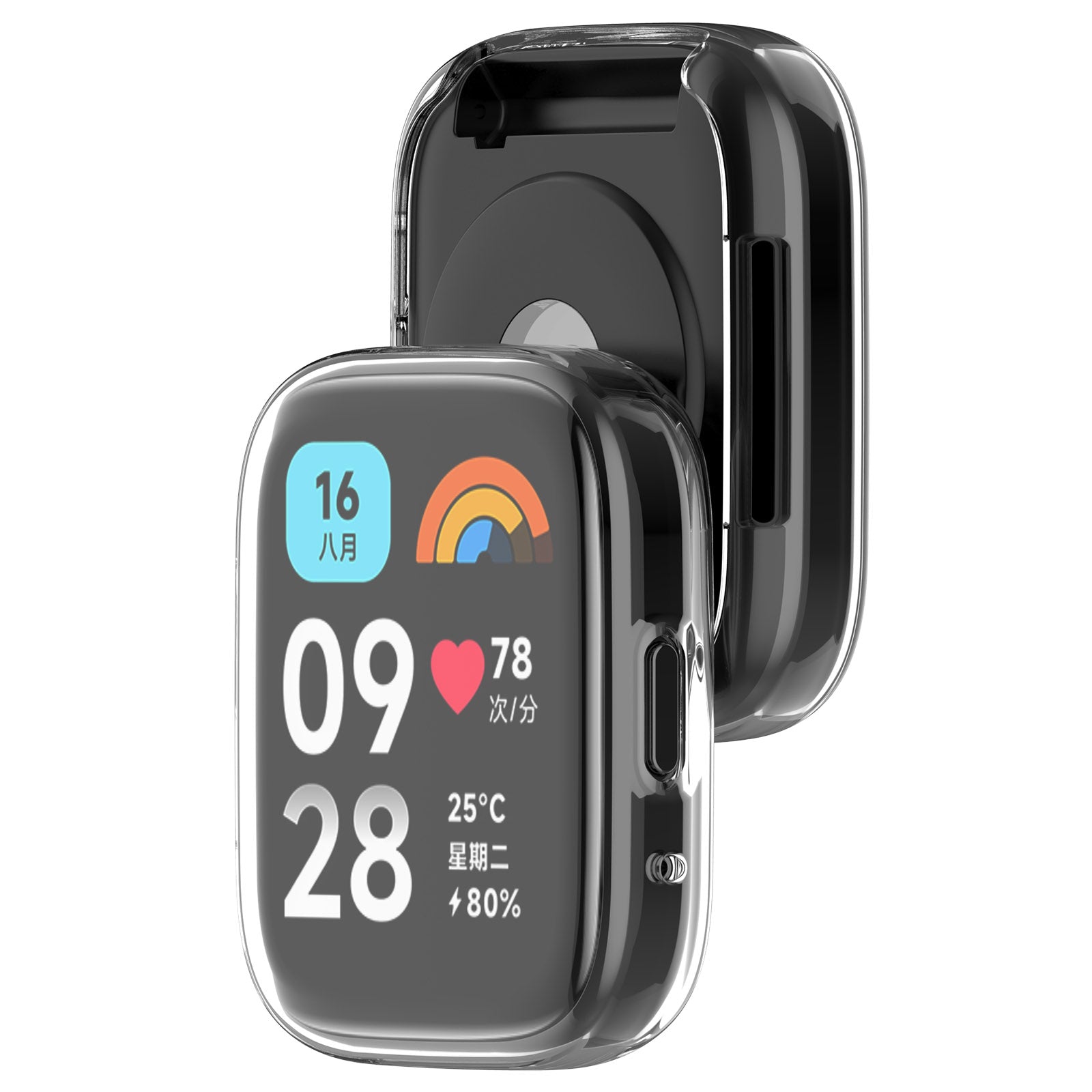 Schutzhülle Bizon Case Watch Felipe für Xiaomi Redmi Watch 3 Active, Transparent