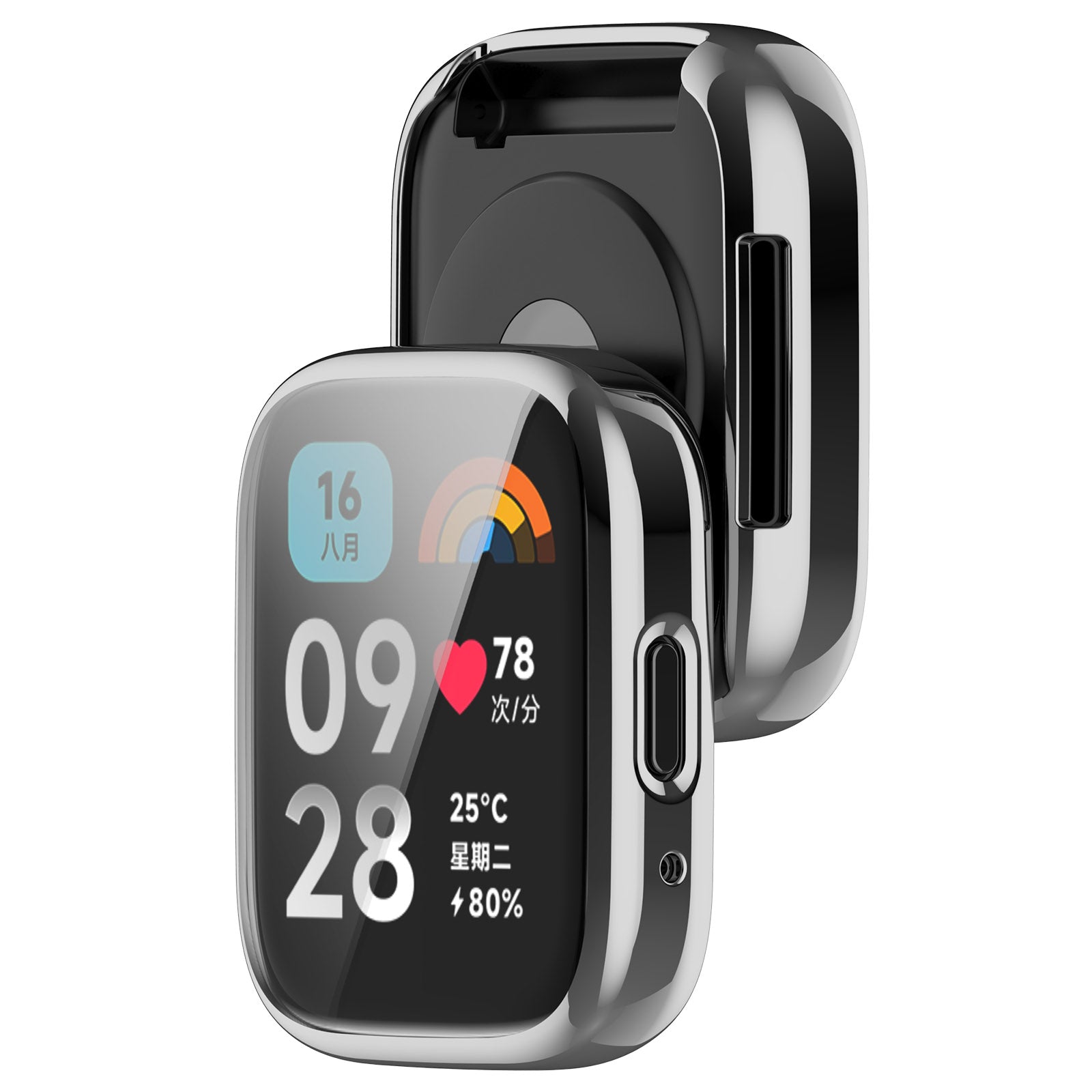 Schutzhülle Bizon Case Watch Felipe für Xiaomi Redmi Watch 3 Active, Silbern