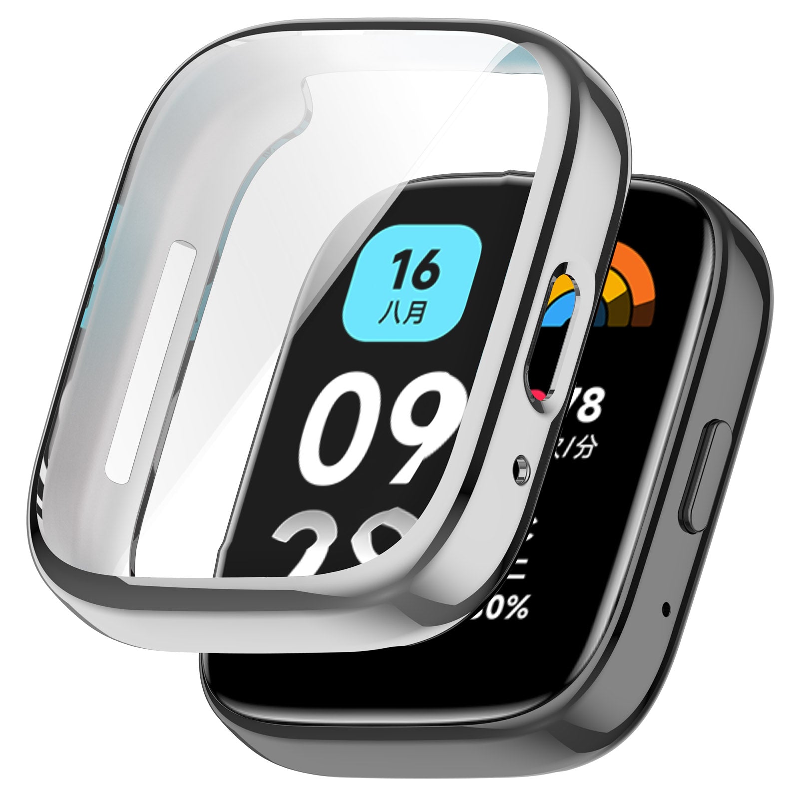 Schutzhülle Bizon Case Watch Felipe für Xiaomi Redmi Watch 3 Active, Silbern