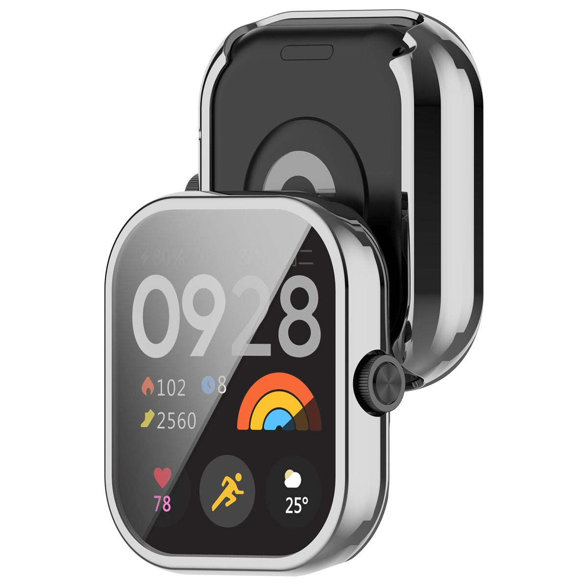 Schutzhülle für Xiaomi Redmi Watch 4, Bizon Case Watch Felipe, Silbern
