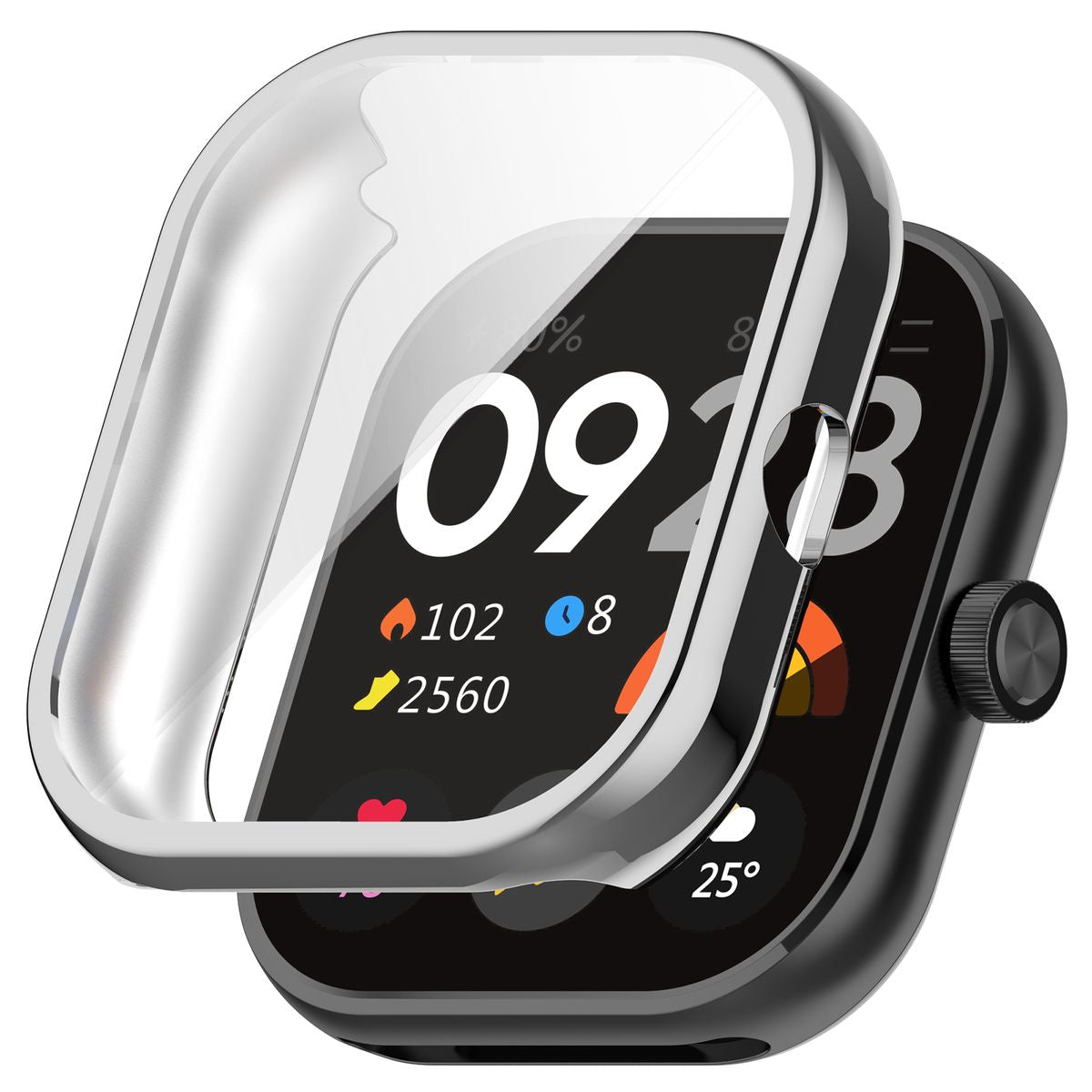 Schutzhülle für Xiaomi Redmi Watch 4, Bizon Case Watch Felipe, Silbern