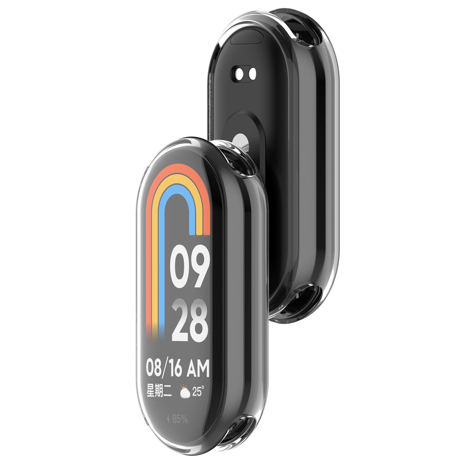 Schutzhülle Bizon Case Watch Felipe für Xiaomi Mi Smart Band 8, Transparent
