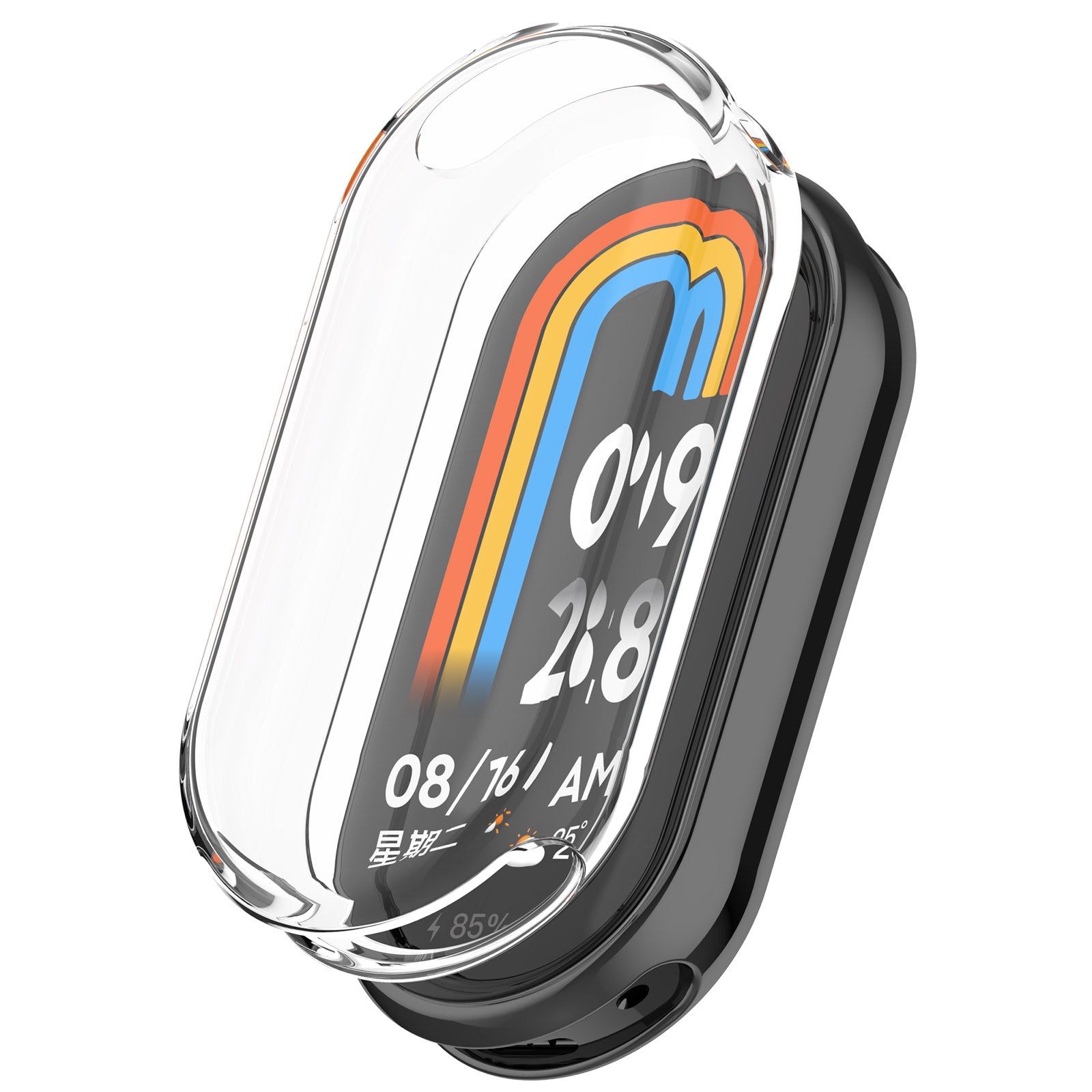 Schutzhülle Bizon Case Watch Felipe für Xiaomi Mi Smart Band 8, Transparent