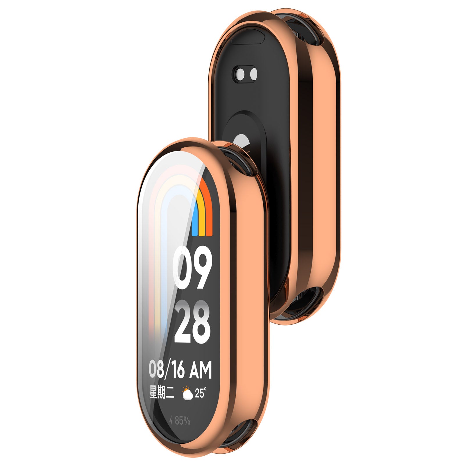 Schutzhülle Bizon Case Watch Felipe für Xiaomi Mi Smart Band 8, Rosegold