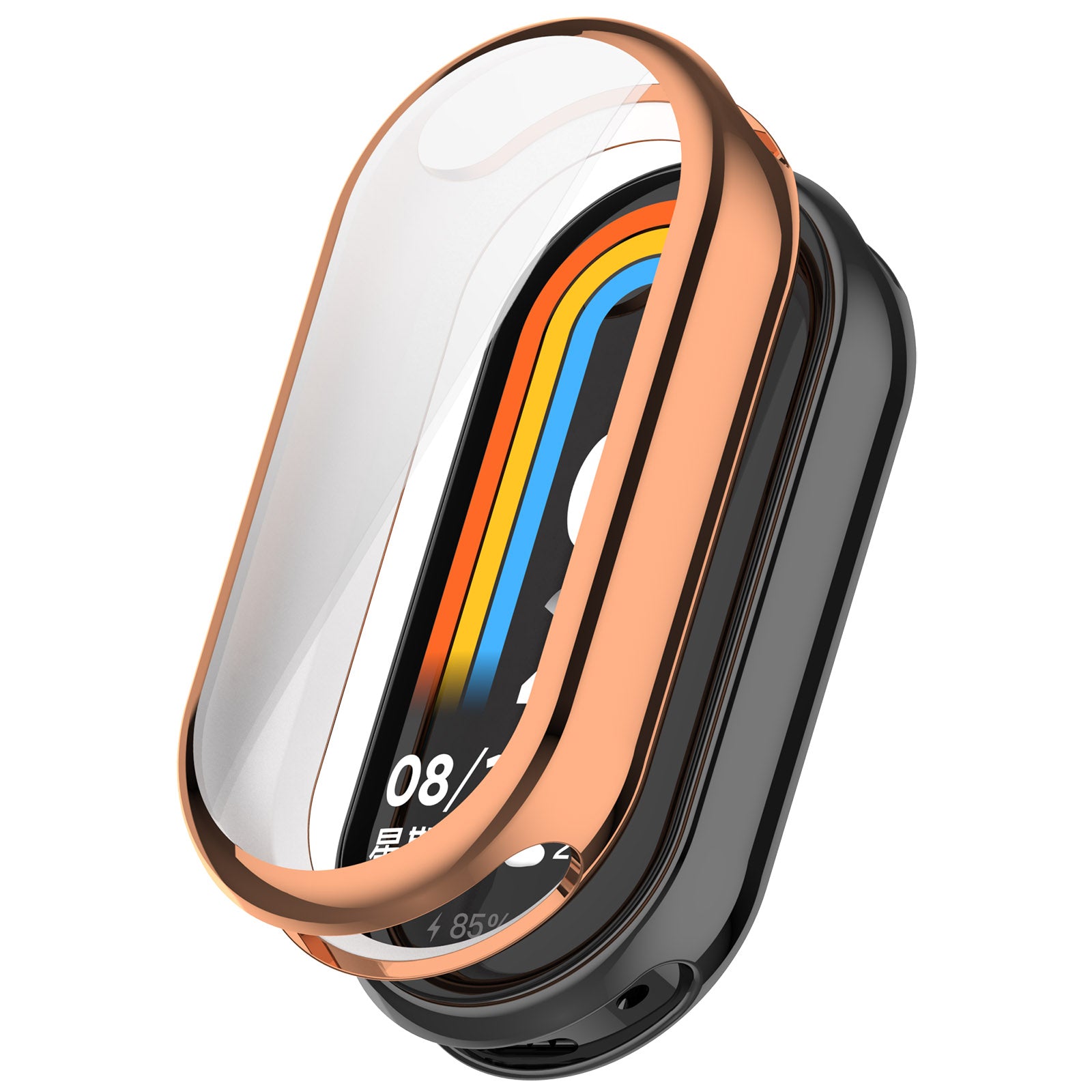 Schutzhülle Bizon Case Watch Felipe für Xiaomi Mi Smart Band 8, Rosegold