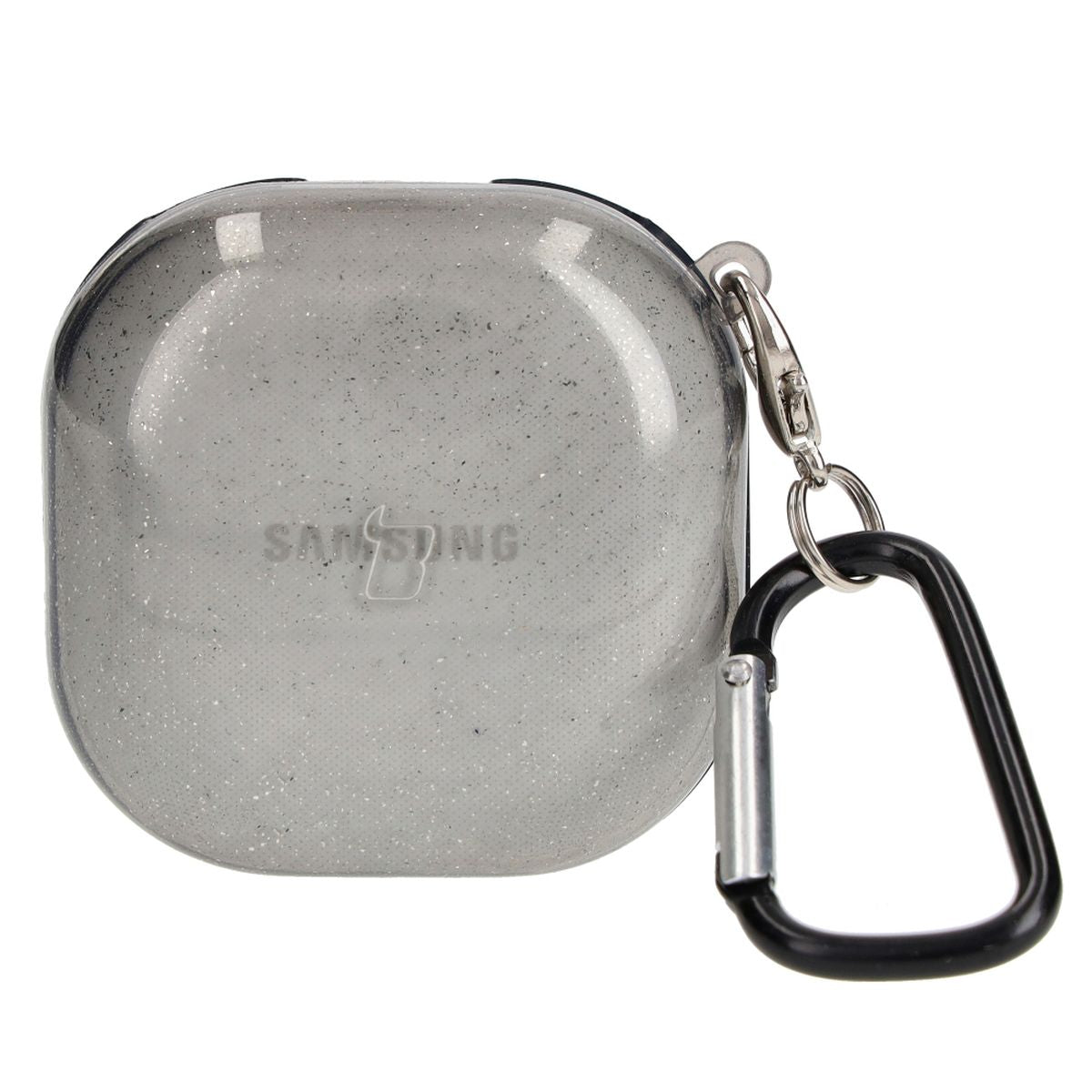 Schutzhülle für Galaxy Buds Live / Pro / Buds2 / Buds2 Pro / Buds FE. Bizon Case Headphone Clear, Schwarz und glitzernd