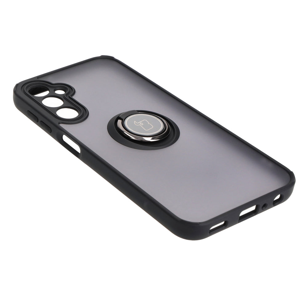 Handyhülle mit Fingergriff für Galaxy A24 4G, Bizon Case Hybrid Ring, getönt mit schwarzem Rahmen