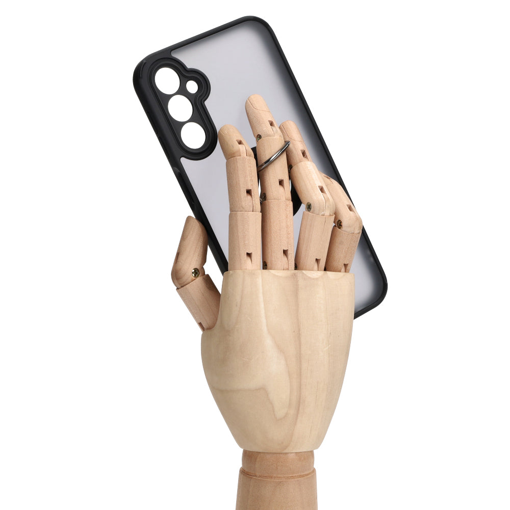 Handyhülle mit Fingergriff für Galaxy A24 4G, Bizon Case Hybrid Ring, getönt mit schwarzem Rahmen