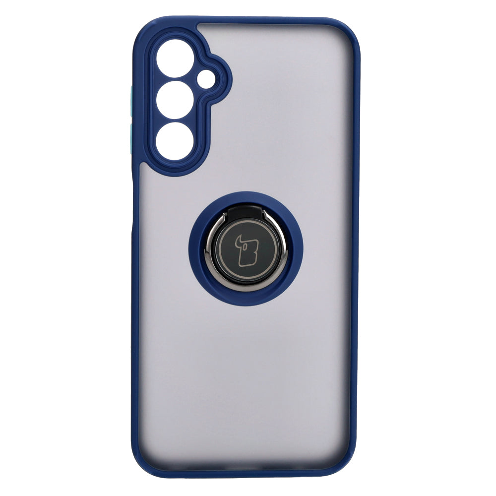 Handyhülle mit Fingergriff für Galaxy A24 4G, Bizon Case Hybrid Ring, getönt mit dunkelblauem Rahmen