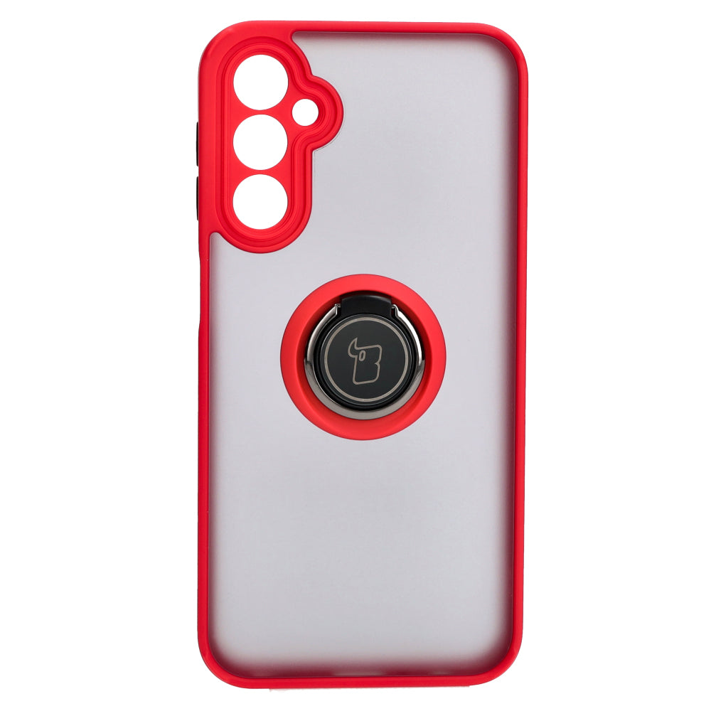 Handyhülle mit Fingergriff für Galaxy A24 4G, Bizon Case Hybrid Ring, getönt mit rotem Rahmen