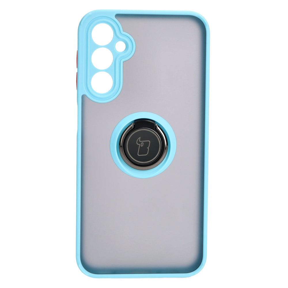 Handyhülle mit Fingergriff für Galaxy A24 4G, Bizon Case Hybrid Ring, getönt mit hellblauem Rahmen