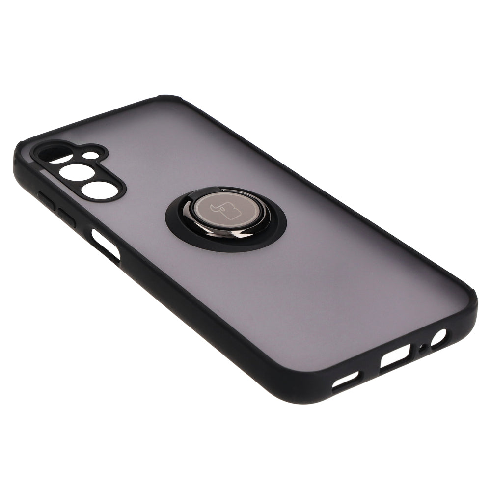Handyhülle mit Fingergriff für Galaxy M14 5G, Bizon Case Hybrid Ring, getönt mit schwarzem Rahmen