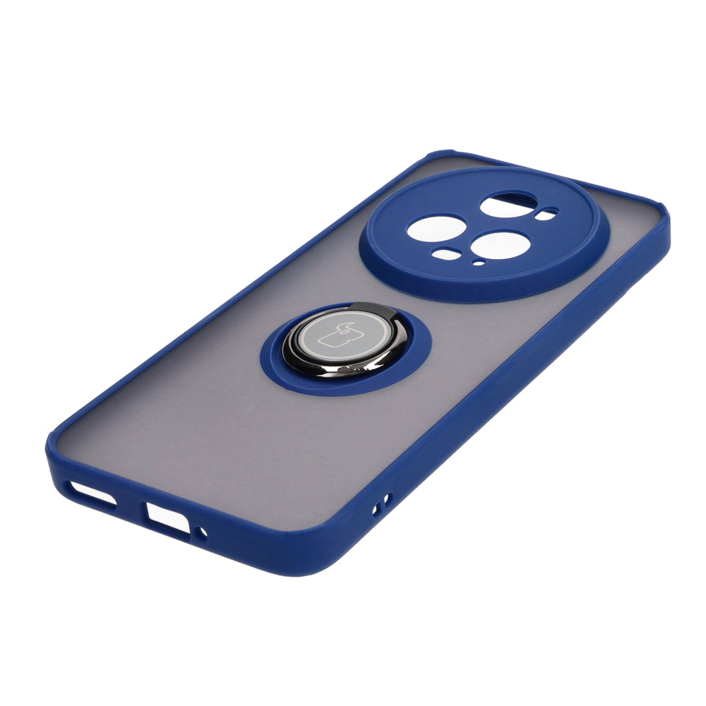 Handyhülle mit Fingergriff für Honor Magic5 Pro, Bizon Case Hybrid Ring, getönt mit dunkelblauem Rahmen
