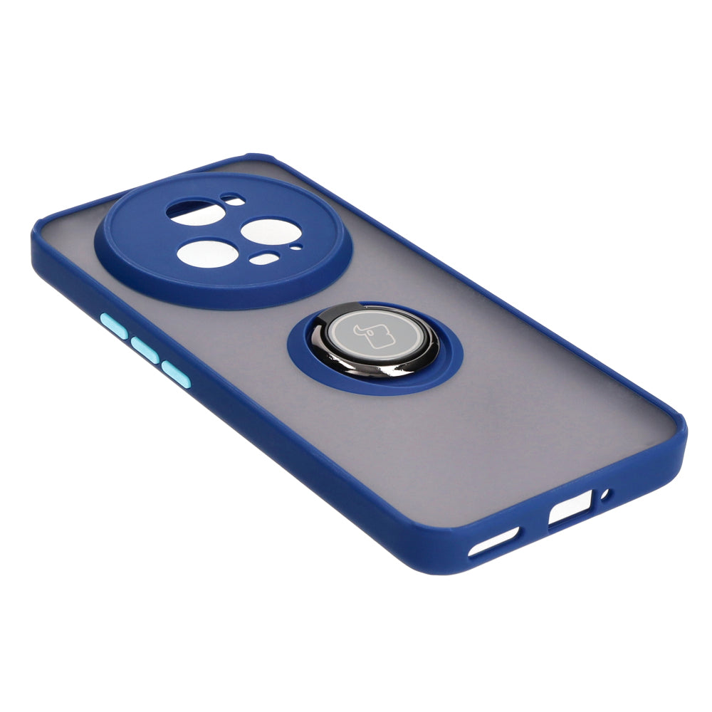 Handyhülle mit Fingergriff für Honor Magic5 Pro, Bizon Case Hybrid Ring, getönt mit dunkelblauem Rahmen