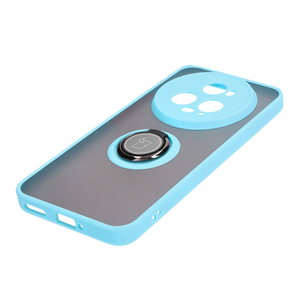Handyhülle mit Fingergriff für Honor Magic5 Pro, Bizon Case Hybrid Ring, getönt mit hellblauem Rahmen