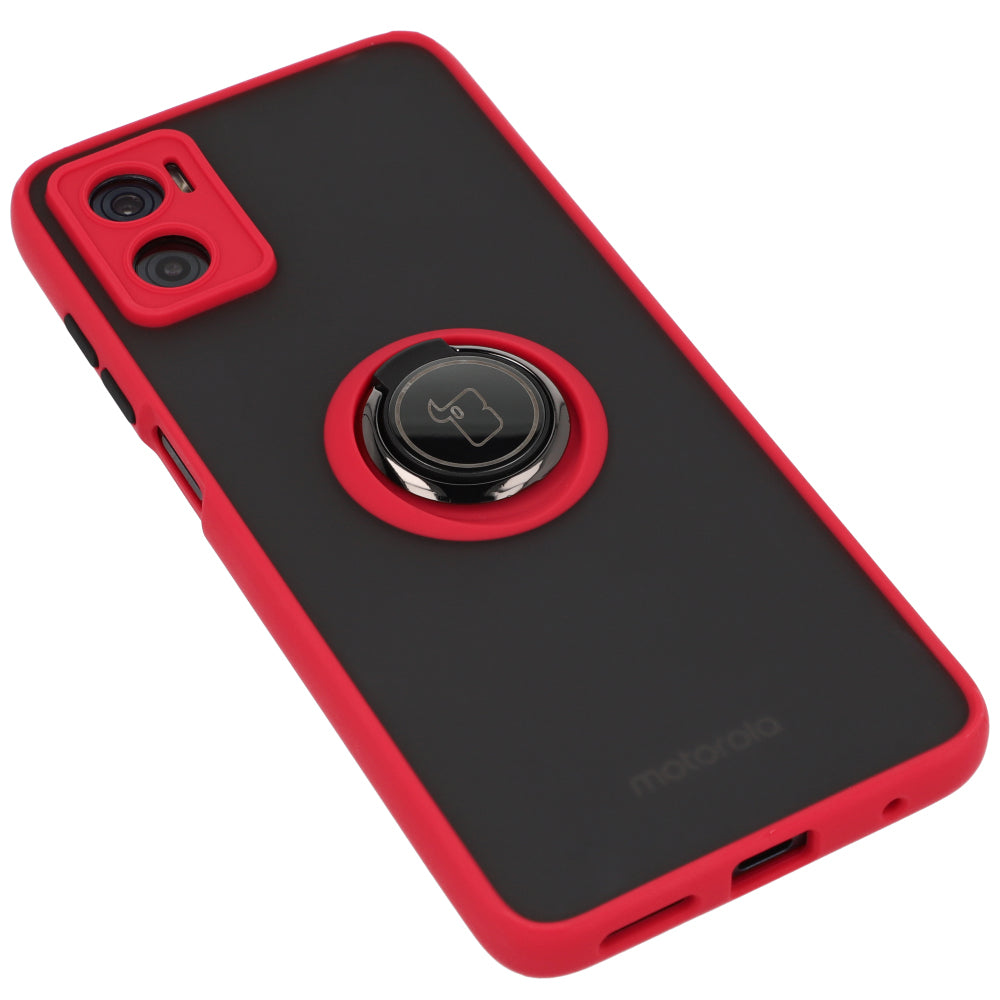 Schutzhülle Bizon Case Hybrid Ring für Motorola Moto E22/E22i, Rot