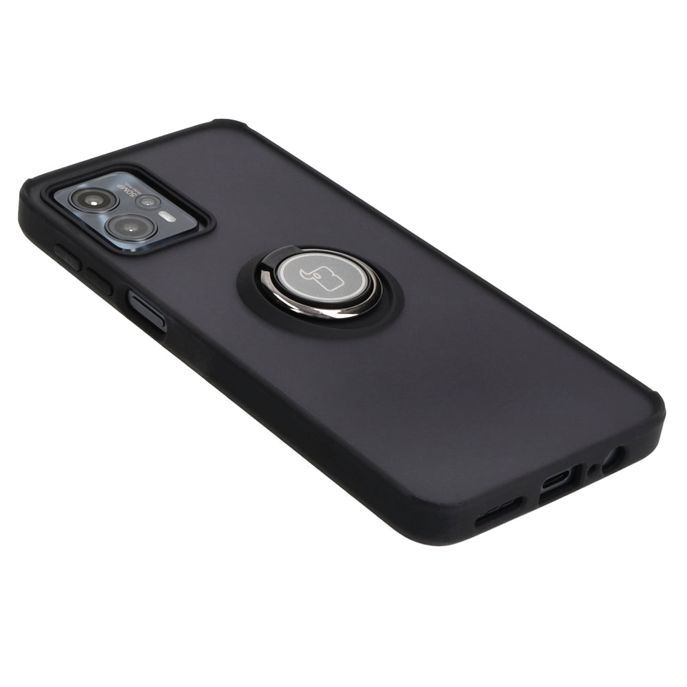 Handyhülle mit Fingergriff für Motorola Moto G13 / G23 / G53 5G, Bizon Case Hybrid Ring, getönt mit schwarzem Rahmen