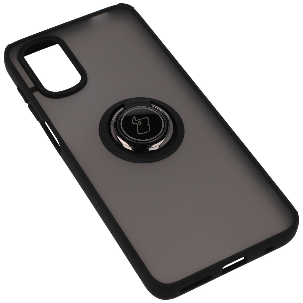 Schutzhülle Bizon Case Hybrid Ring für Motorola Moto G22/E32/E32S, Schwarz